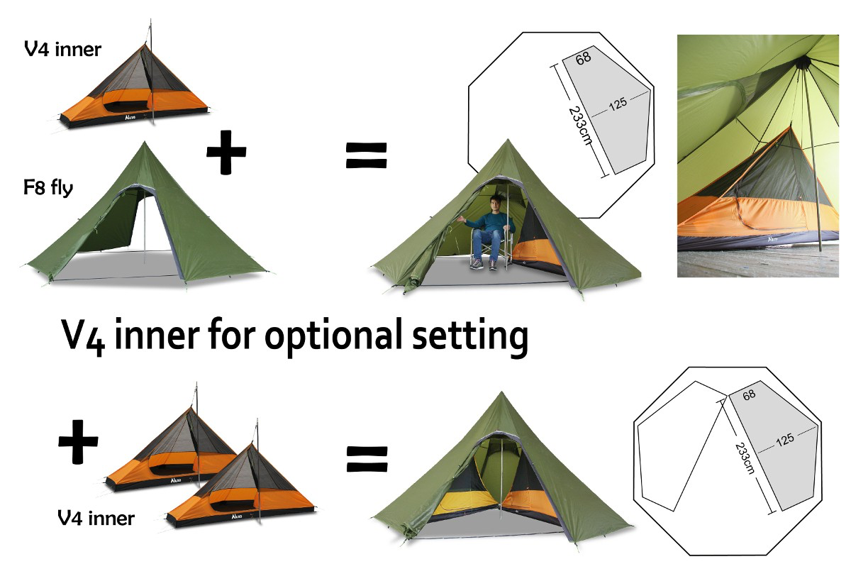 Tienda de campaña de lujo Sil Octopeak F8 - 8