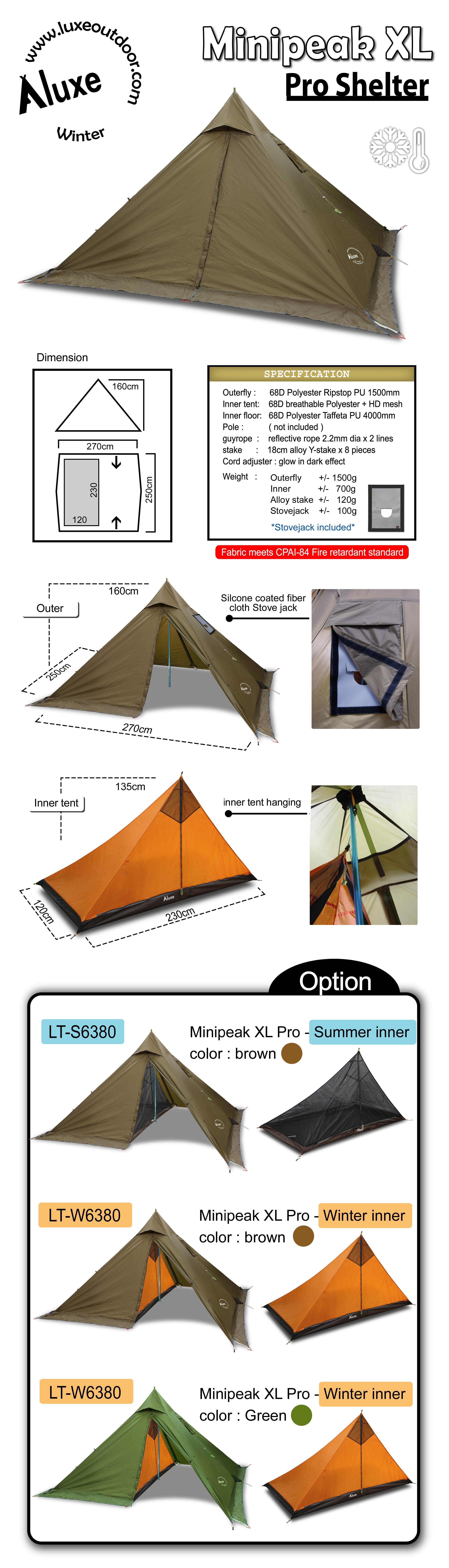 Luxe Outdoor Minipeak XL PRO - Interior de verano marrón - 2