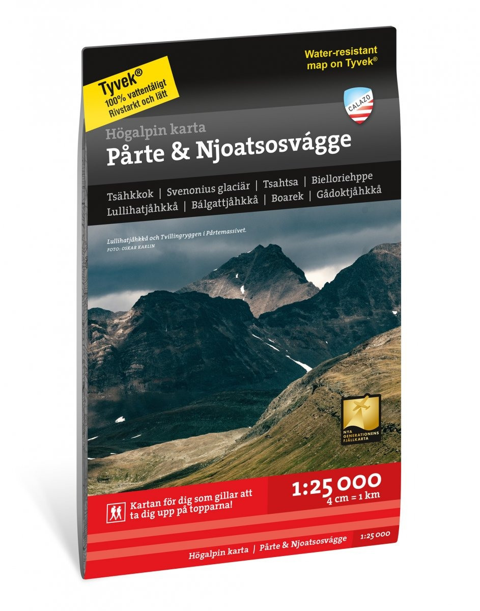 Högalpin karta: Pårte & Njoatsosvágge 1:25000