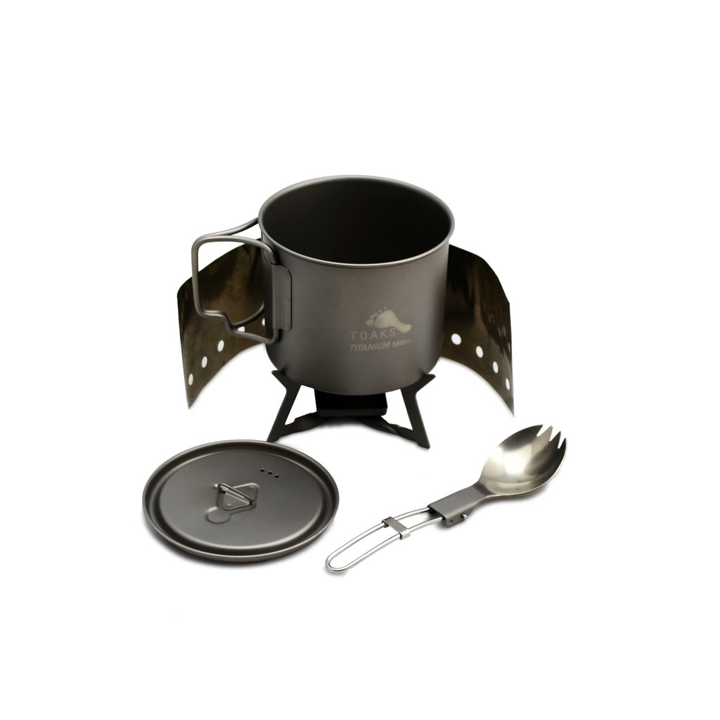 Sistema de cocción de combustible sólido TOAKS Ultralight Titanium