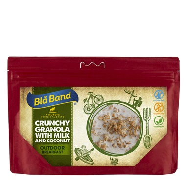 Granola crujiente con leche y coco