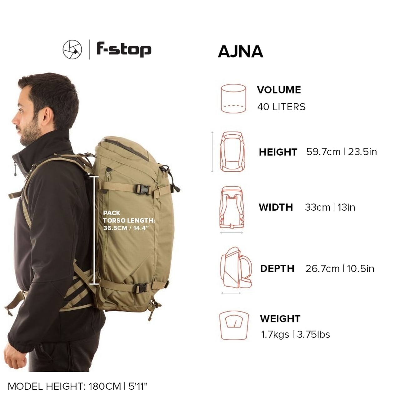 F-Stop Ajna 40L Essentials bundle Travel and Adventure Camera