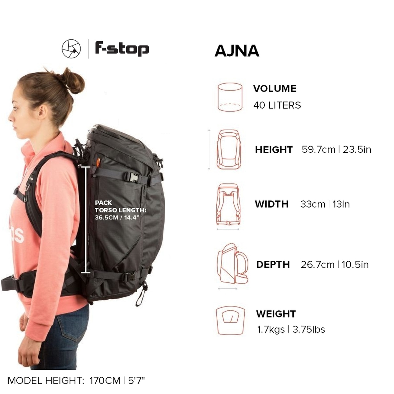 F-Stop Ajna 40L Essentials bundle Travel and Adventure Camera