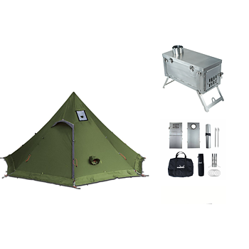 Täydellinen talviteltta liedellä: Luxe F8e liedellä ja tolpalla.