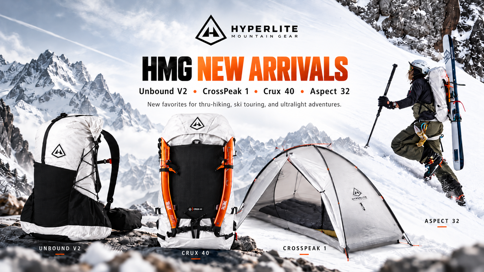 Hyperlite Mountain Gear nyheter – Unbound V2, CrossPeak 1, Crux 40 och Aspect 32