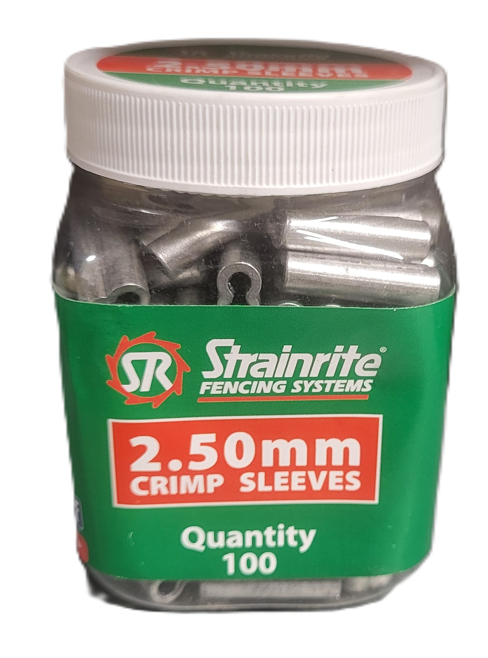 Strainrite 2.5mm crimp sleeves 100pcs/pack