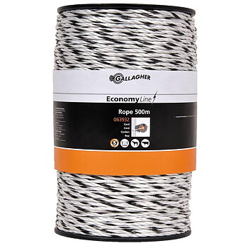 Gallagher PowerLine Electric Rope Eco (Black/White), 500m