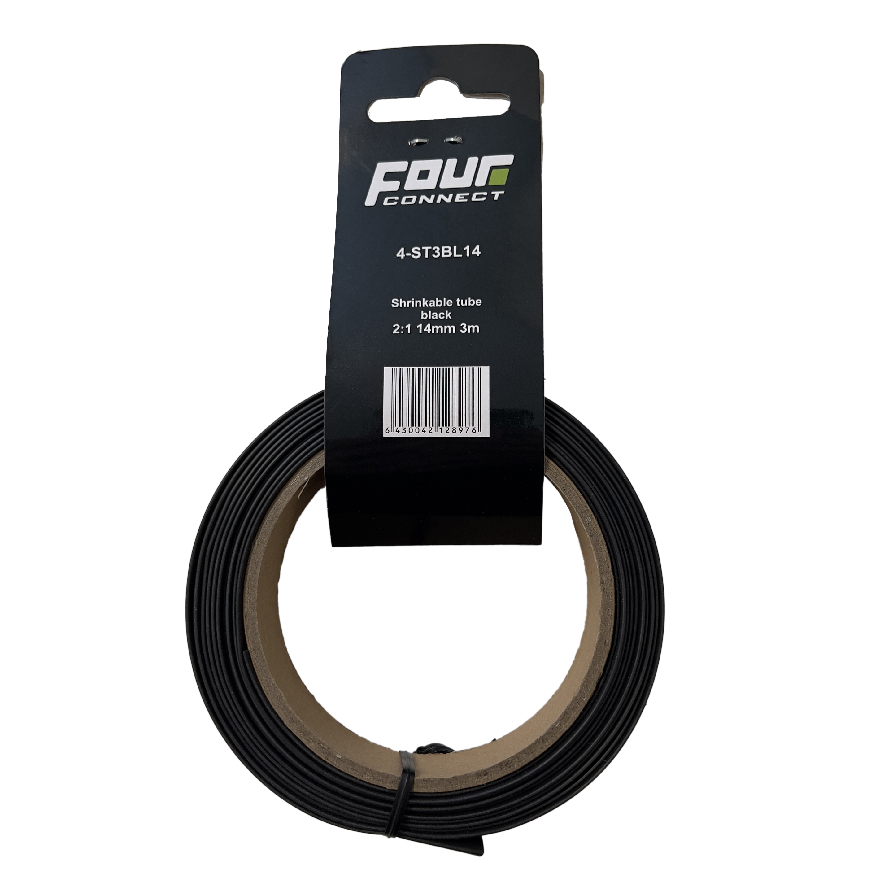 FOUR Connect 4-ST3BL14 shrink tube,  2:1 musta 14 mm 3m