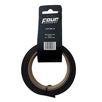 FOUR Connect 4-ST3BL14 shrink tube,  2:1 musta 14 mm 3m