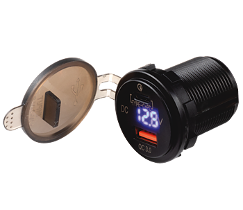 FOUR Connect 4-600162 waterprof USB-charger with voltage display