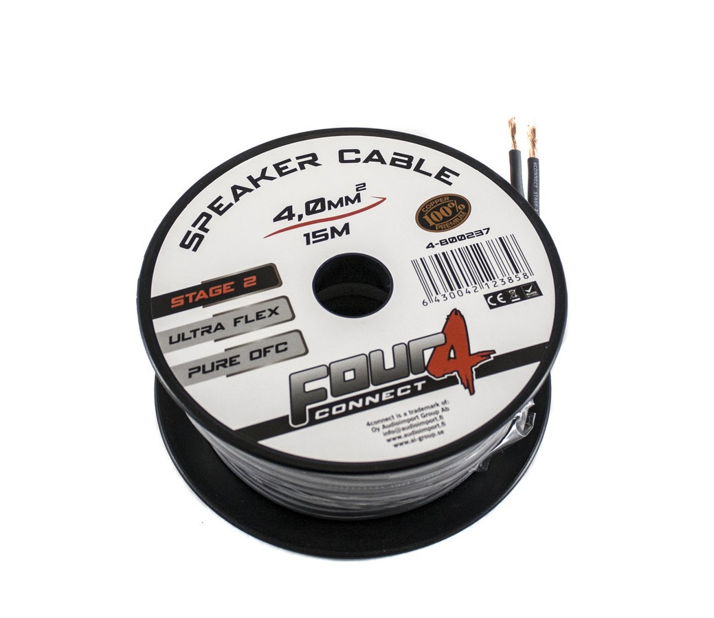 FOUR Connect 4-800237 STAGE2 OFC speaker cable 2x4.0mm2 minispool 15m - 5