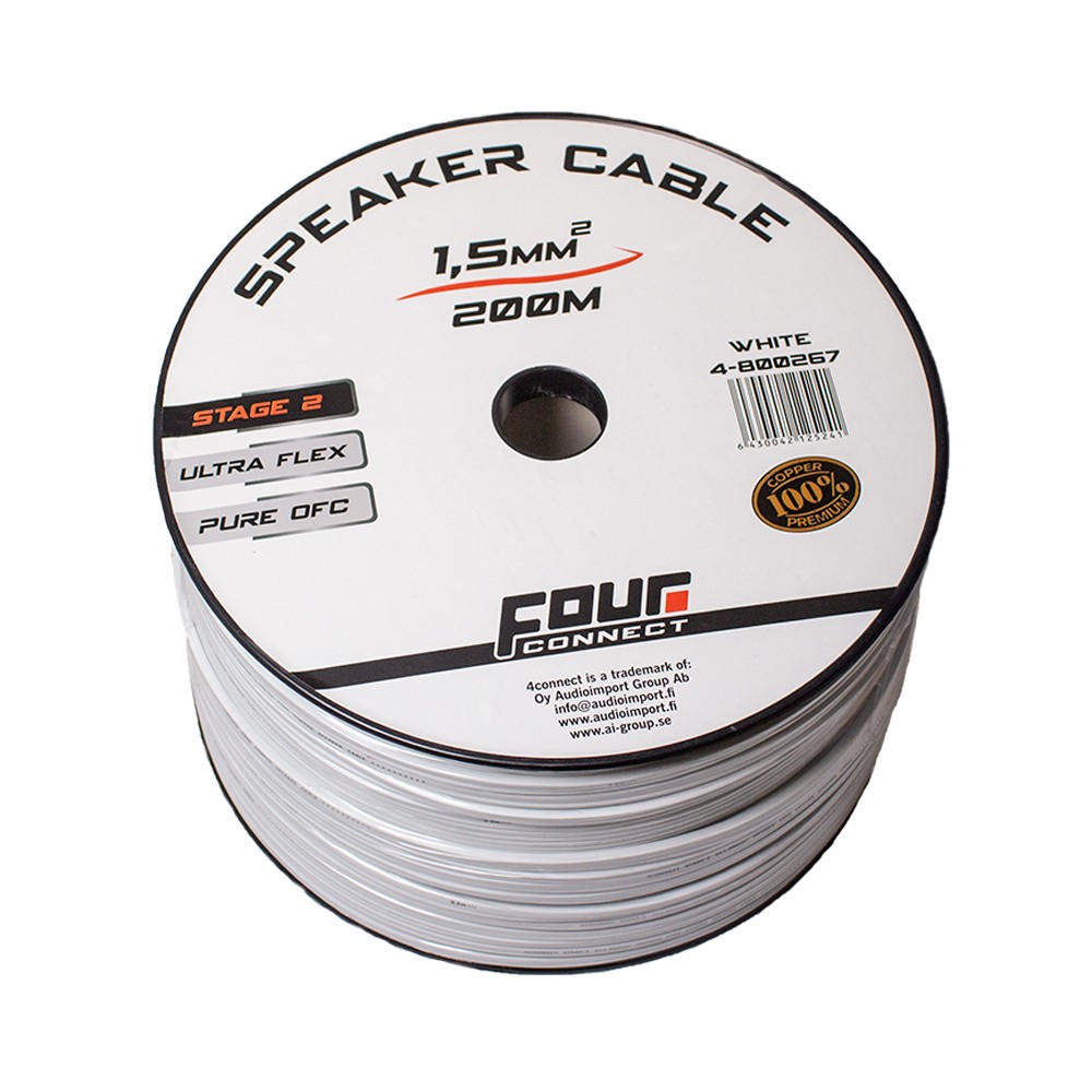 FOUR Connect 4-800267 OFC-cable white 2x1.5mm2, 200m - 2