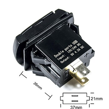 FOUR Connect 4-600157 waterprof USB-charger with voltage display