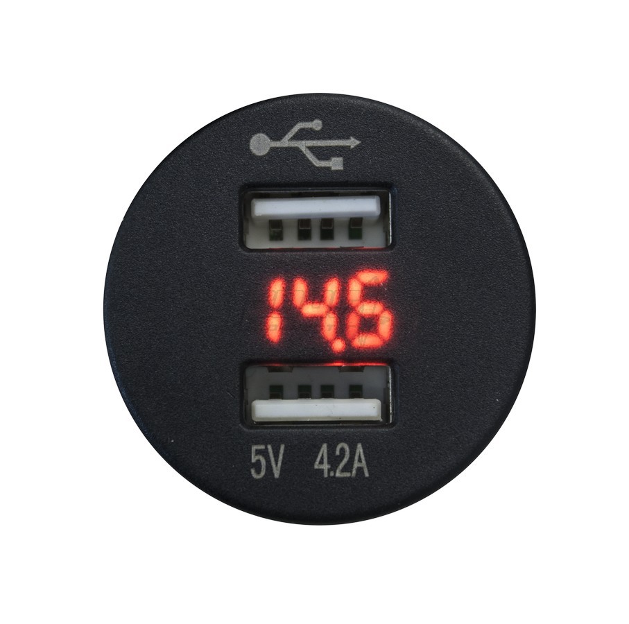FOUR Connect 4-600156 waterprof USB-charger with voltage display