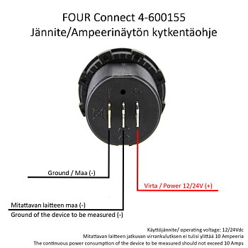FOUR Connect 4-600155 voltmeter/ammeter 12/24V