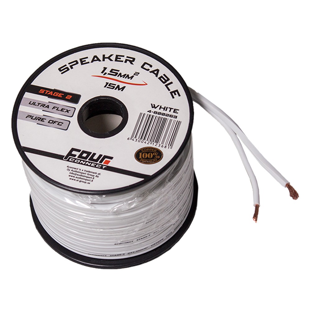 FOUR Connect 4-800263 OFC-minispool white 2x1.5mm2, 15m