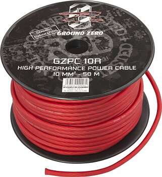 Ground Zero high quality power cable 10mm2 red 50m