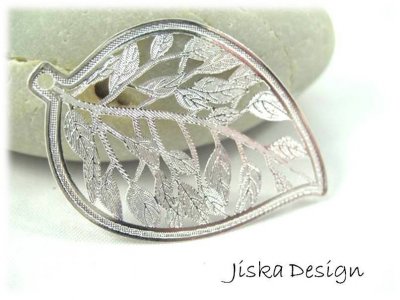 Silhuett Löv Silverpläterat 30x45mm