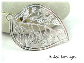 Silhuett Löv Silverpläterat 30x45mm
