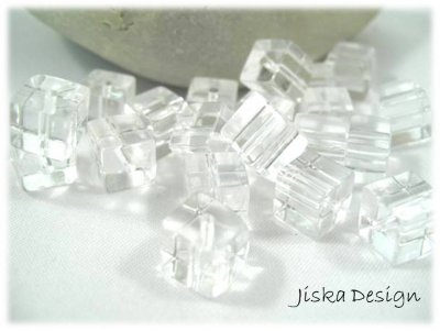 Glaspärlor Kuber Kristall 8mm 20-pack