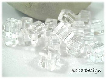 Glaspärlor Kuber Kristall 8mm 20-pack