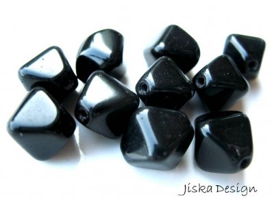 Fasetterade Bicone Svarta 12mm 10st