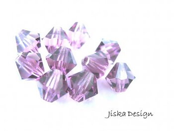 Fasetterad Bicone Amethyst 6mm 10st