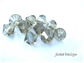 Fasetterad Bicone Black Diamond 6mm 10st