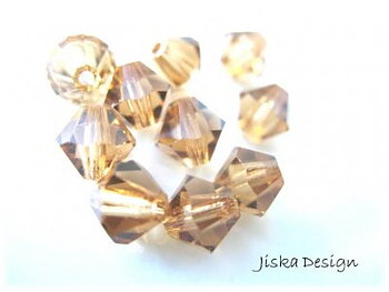 Fasetterad Bicone Light Topaz 6mm 10st
