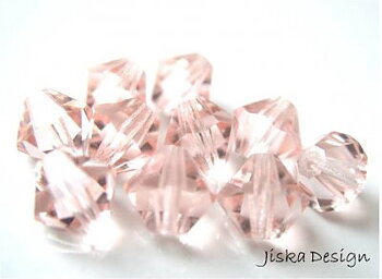 Fasetterad Bicone Light Rose 6mm 10st