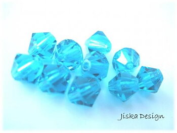 Fasetterad Bicone Blue Zircon 6mm 10st