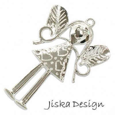Flicka / Ängel Ljust Silverfärgad 82x54mm