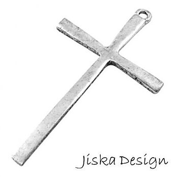 Hänge Kors Silverfärgat 61,5x36,5mm