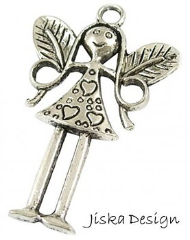 Flicka/Ängel Tibetsilver 56x37mm