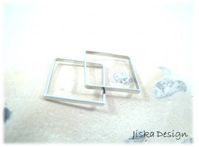 Fyrkanter Silverfärgade 12x12mm 20st