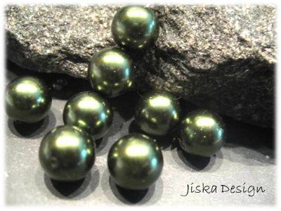 Jablonex Vaxad Glaspärla Grön 10mm 10-pack