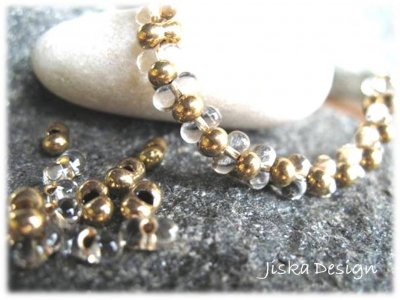 Jablonex Farfalle Mix Clear Guld 6x4mm 10g