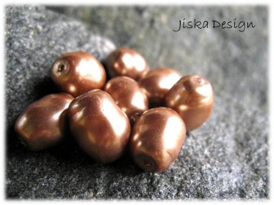 Jablonex Vaxad Glaspärla Brun 16x12mm