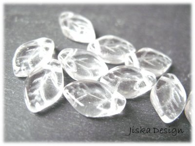 Löv Kristall 12x7mm 10st