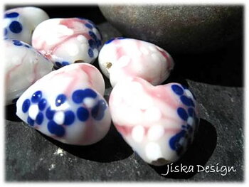 Lampwork Hjärta Vitt 16x15mm
