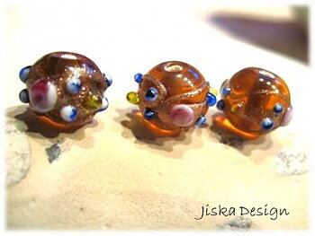 Lampwork Rund Brun 10mm
