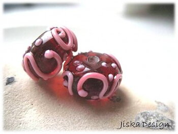 Lampwork Rondell Rosa 13m