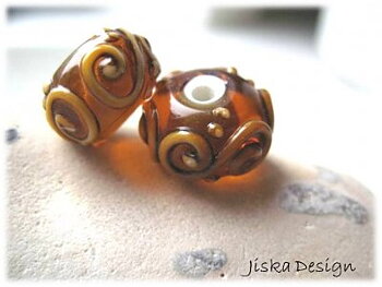 Lampwork Rondell Brun 13mm