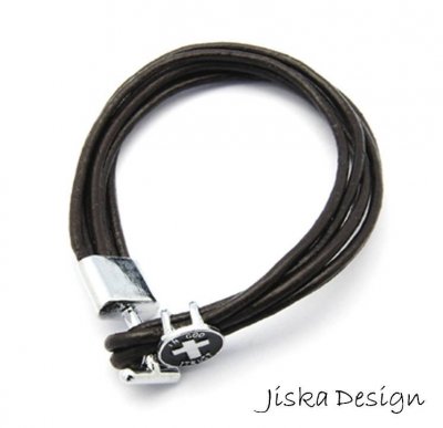 Läderarmband Svart 185mm