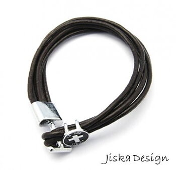 Läderarmband Svart 185mm
