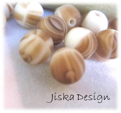 Runda Frostade Bruna & Vita 6mm 23st