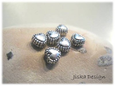 Mellandelar Hjärtan Tibetsilver 5,5mm 20st