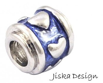 Mellandel Silverfärg & Blå  10mm