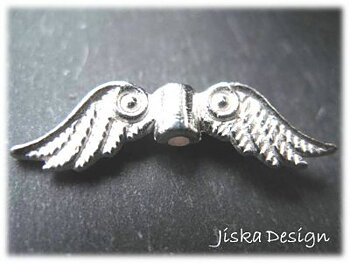 Mellandel Änglavingar Silverfärgade 24mm 10st