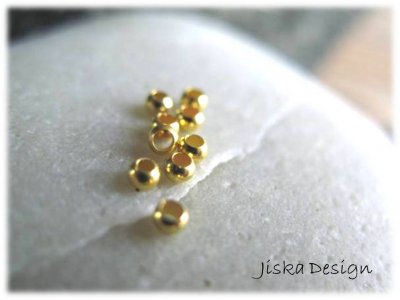 Klämpärlor Guldfärgade 2mm 50st